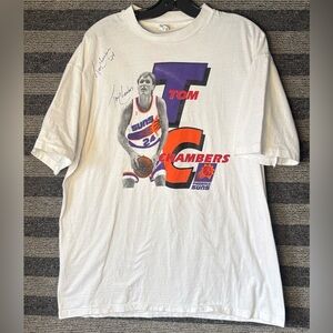Vintage 80’s 90’s Tom Chambers Phoenix Suns Autographed Single Stitch T-Shirt XL